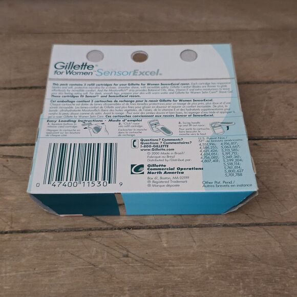 Gillette For Women Sensor Excel 5 Refill Cartridges Botanical Oils & Aloe NOS - Picture 5 of 7